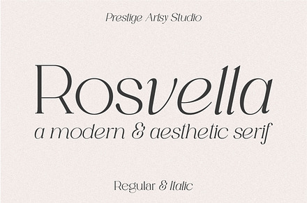 Rosvella Serif, a Serif Font by Prestige Artsy Studio