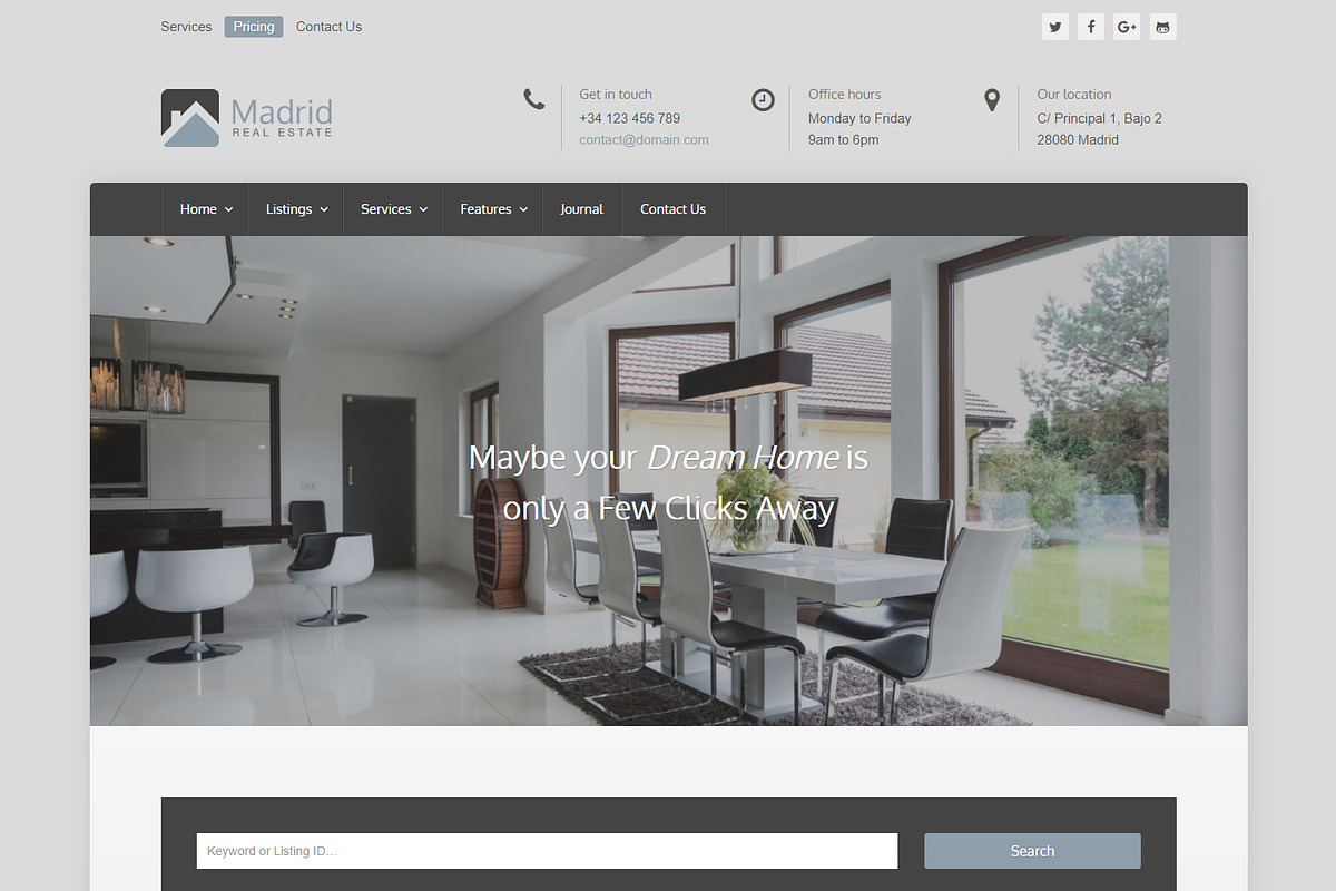 Real Estate WordPress WPCasa Madrid, a WordPress Template by WPCasa (Photo 4 of 7)