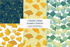 Colorful Ginkgo Leaves Pattern