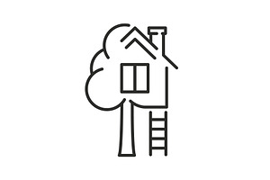 house tree icon, concept green home