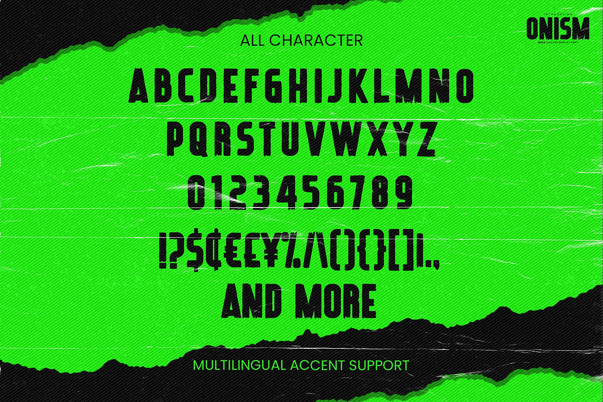 Onism – Bold Allcaps Display Font, a Sans Serif Font by Almarkhatype (Photo 5 of 8)