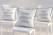 Three square PILLOWS mockup styled, a Product Mockup by BestMockups (Thumbnail 1 of 2)