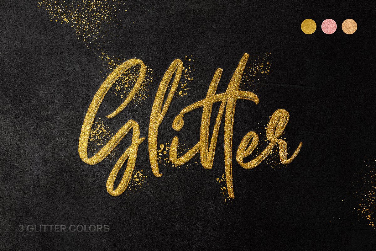 Fancy Glitter Text Effect, a Layer Style Add-On by Design Squad (Photo 1 of 5)