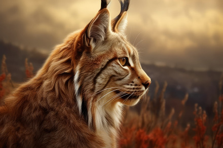 A Lynx Portrait In The Wildlife