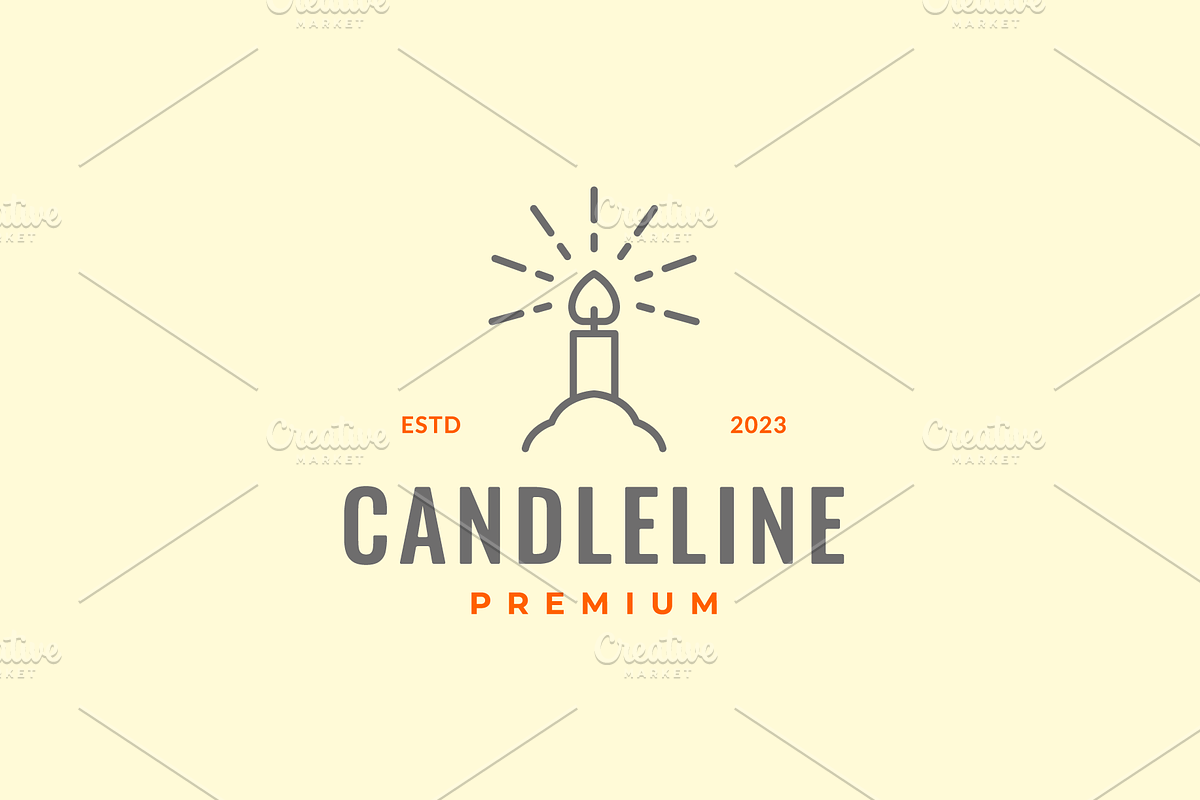 candle light hope line simple logo, a Branding & Logo Template by devastd
