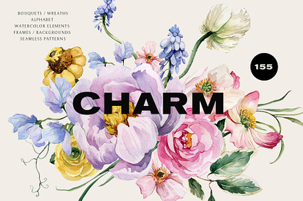 CHARM. floral collection, a Texture Illustration by AleksaArt