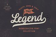 Legend Font trio + Textures, a Script Font by Andrey Sharonov (Thumbnail 1 of 12)