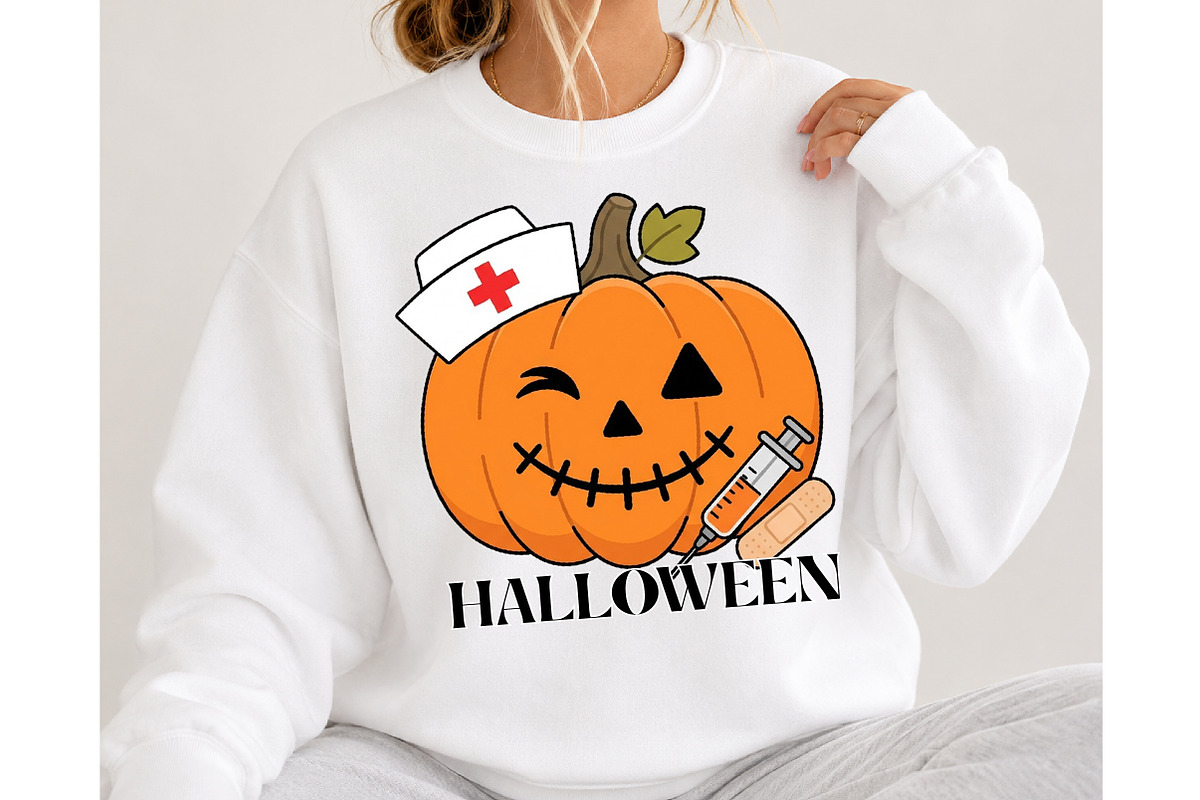 Nurse Pumpkin Halloween PNG, a Seasonal Illustration by DreamCafeArt (Photo 4 of 7)