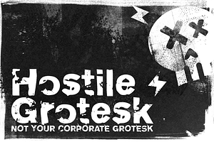 Hostile Grotesk - A Brutal Typeface, a Sans Serif Font by twentytwo media co.