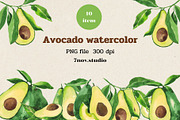 Avocado Watercolor, an Illustration by 7nov.studio (Thumbnail 1 of 6)