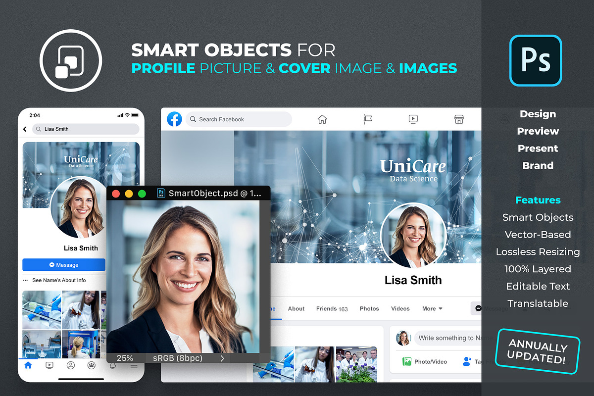 New Facebook Personal Profile Mockup, a Social Media Template by FEINGOLD (Photo 2 of 8)