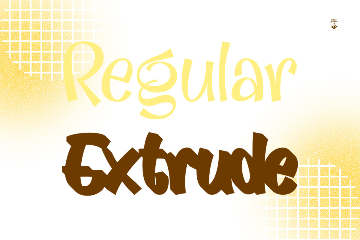 Festiga - Modern Display Extrude, a Handwritten Font by haniefart (Photo 2 of 12)