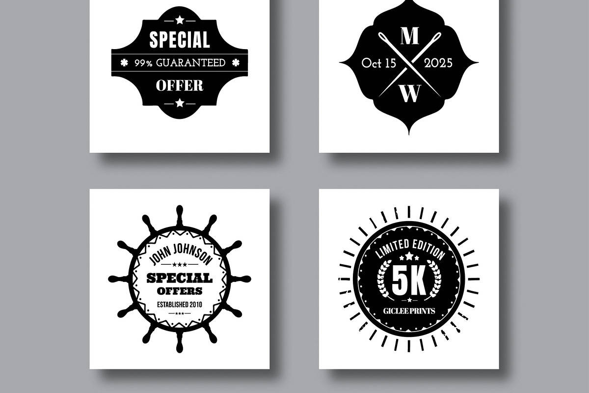 Vintage Logos And Badges Design, a Stationery Template by MightyDesign (Photo 3 of 6)