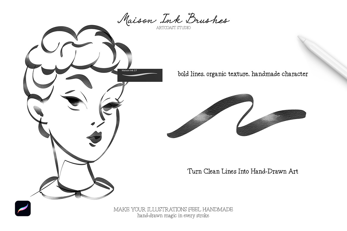 Maison Ink Procreate Brushes, a Brush Add-On by Spasibenko Art (Photo 6 of 7)