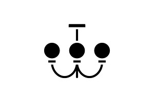 Hanging pendant lights black glyph, an Icon by IMG Visuals