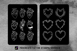 50 Procreate Heart Stamps