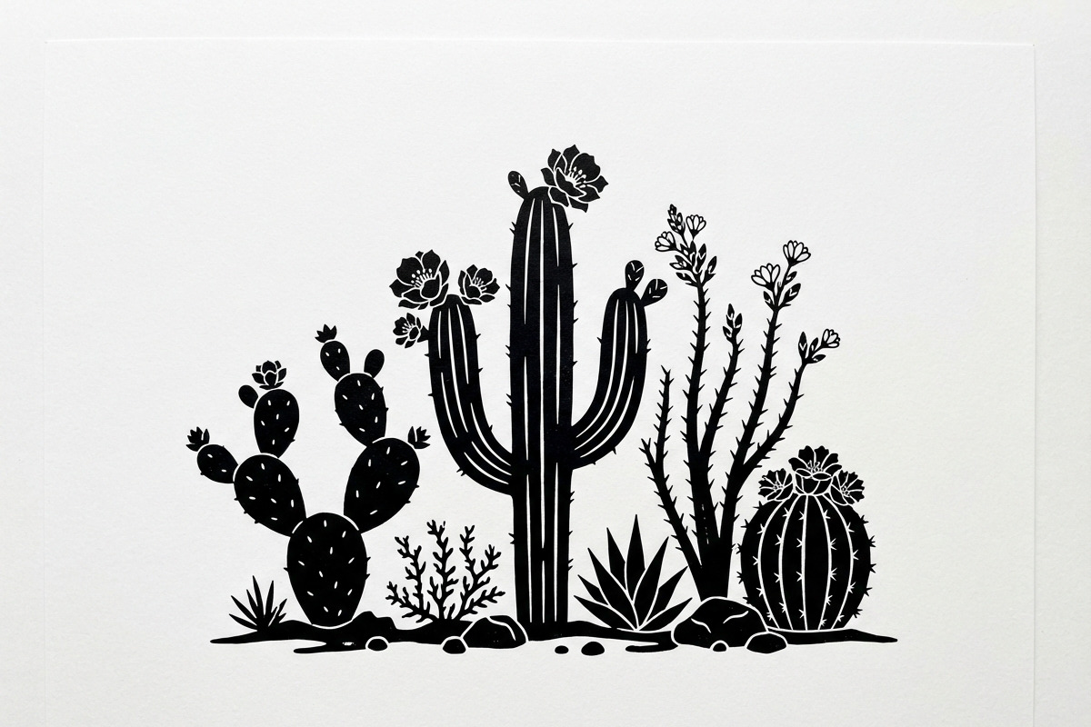 60 Desert Cactus Floral Silhouette, a Seasonal Illustration by Amazin_art (Photo 5 of 35)