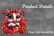 Valentine Cute Cows Clipart Bundle, a Seasonal Illustration by Craft Nest (Thumbnail 3 of 5)