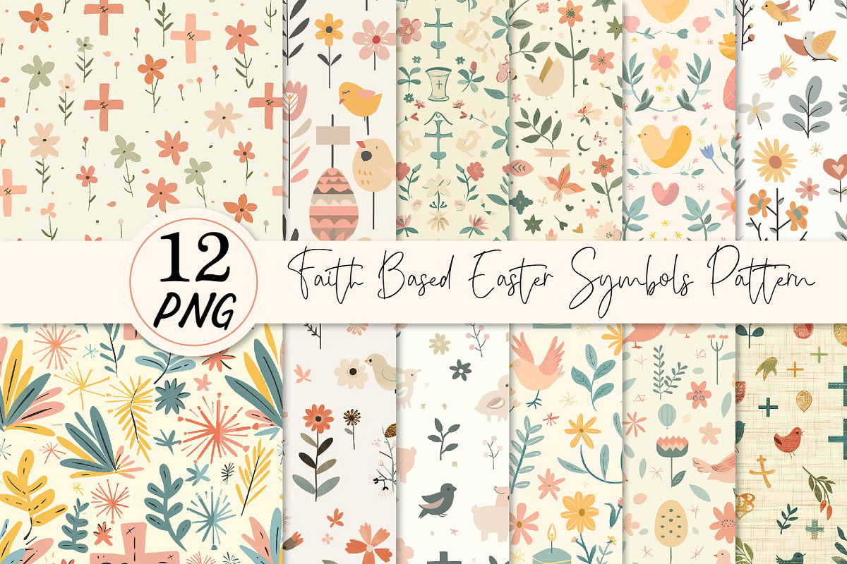 Faith Based Easter Symbols Pattern, a Texture Illustration by DreamPrint404 (Photo 1 of 3)