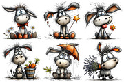 Whimsical Donkey Clipart, an Illustration by Pixels.Craft (Thumbnail 5 of 6)