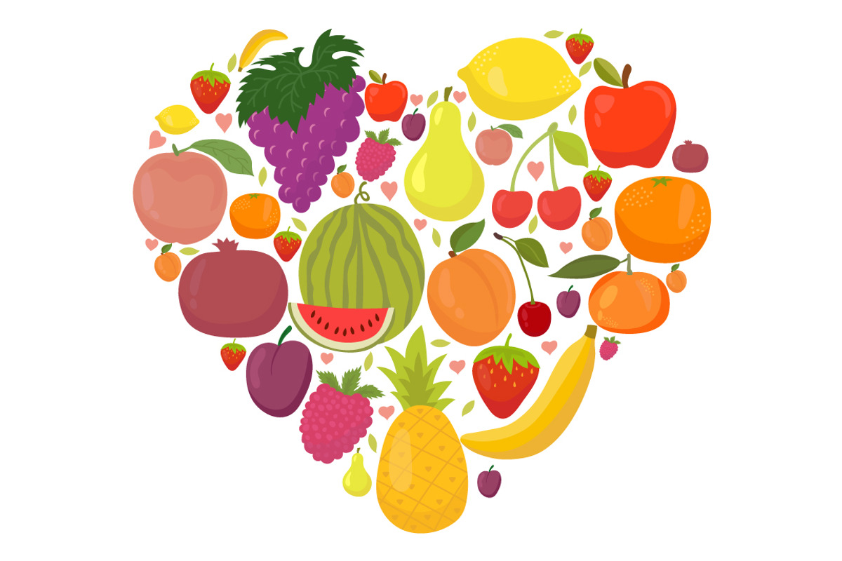 Fresh fruits. Kawaii, a Healthcare Illustration by Helen Sko (Photo 4 of 4)