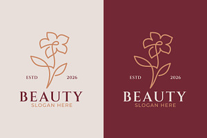 Elegant Floral Line Art Beauty Logo, a Branding & Logo Template by Signatoro