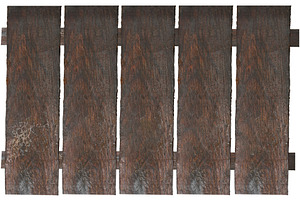 Fence made of old brown wooden planks on isolated background, a Background Photo by ndanko
