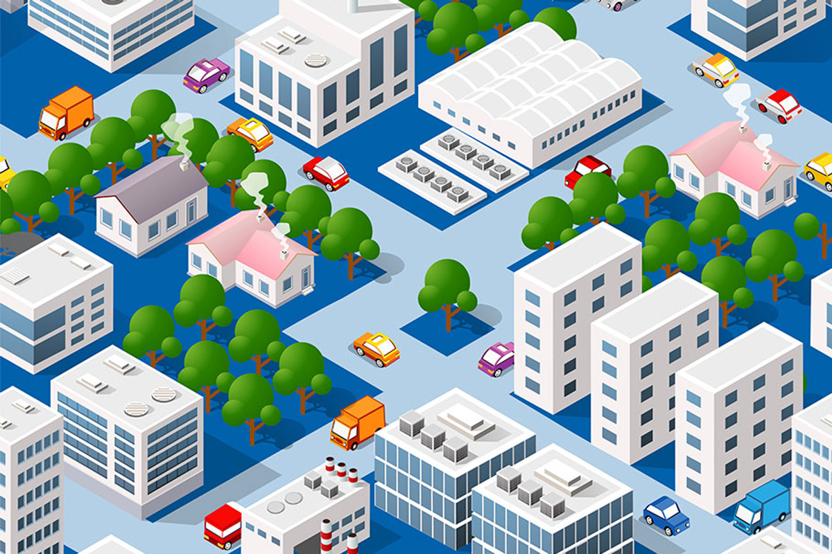 Seamless city plan, a Pattern Graphic by AlexZeL (Photo 1 of 5)