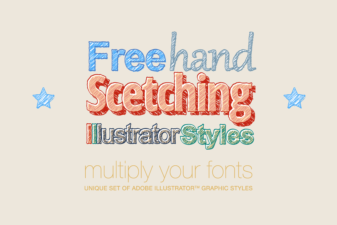 Adobe Illustrator styles Scetching | Layer Styles ~ Creative Market