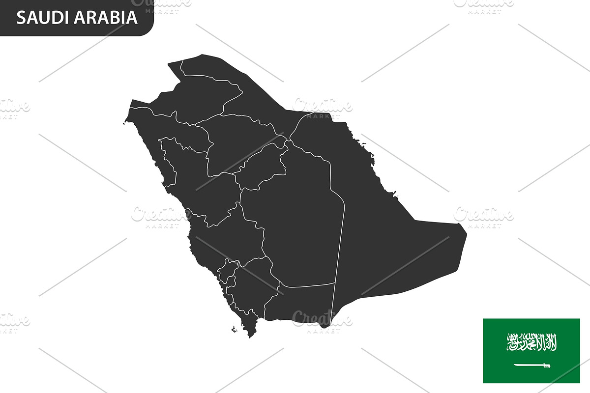 Detailed map of Saudi Arabia, an Illustration by Vector Shop (Photo 5 of 5)
