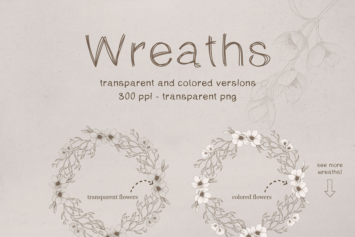 Sketchy Floral Wreaths & Borders, an Illustration by Maggie Stilwell Design (Photo 2 of 7)
