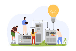 Creative tech solutions and ideas, a Technology Illustration by Flashvector