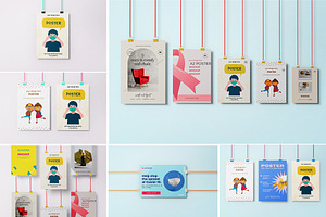 A2 Hanging Poster Mockup