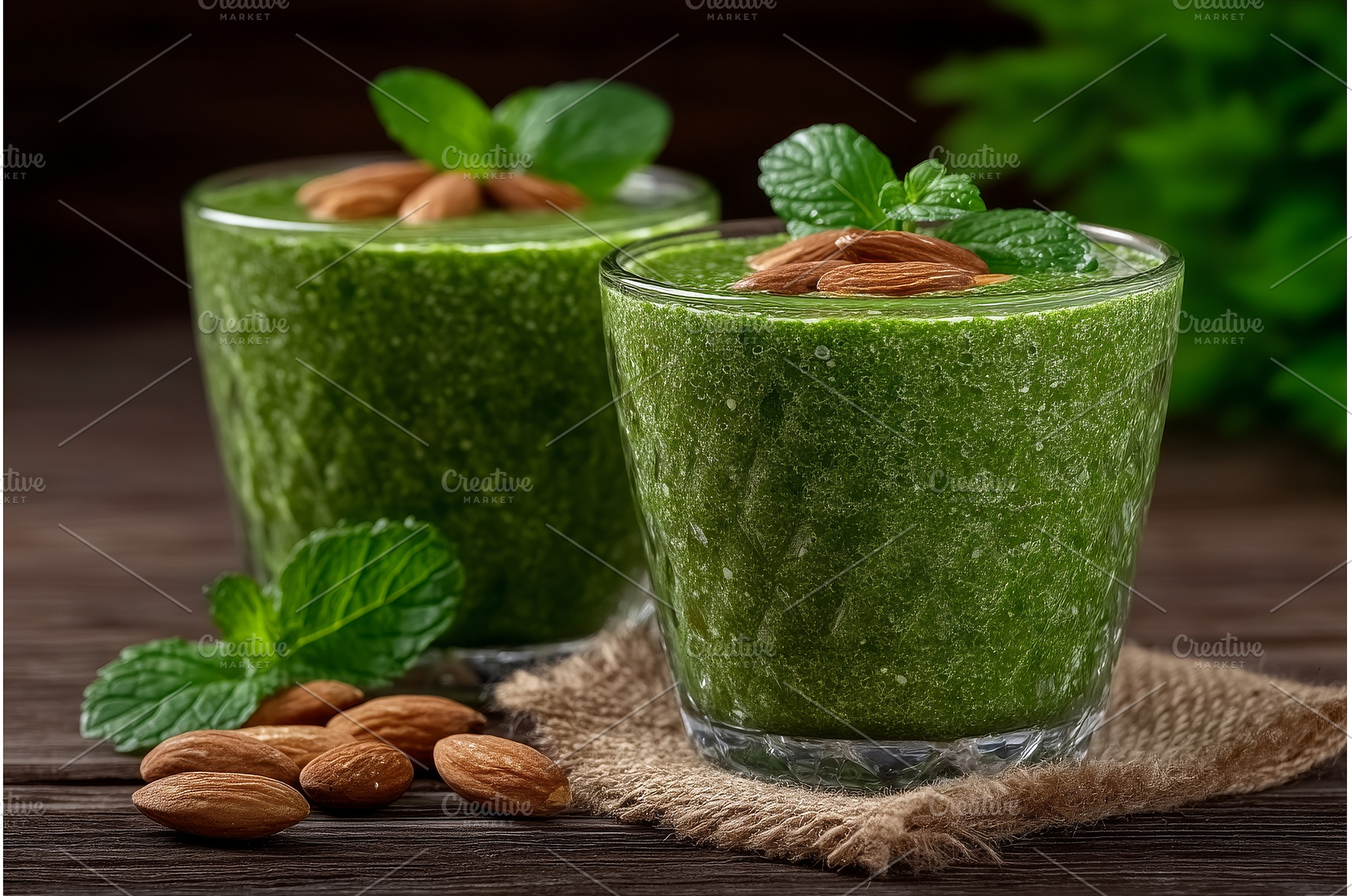 Fresh green smoothie in glasses and, a Food & Drink Photo by ZinetroN