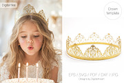 Princess crown 3D Birthday tiara, a Decorative Illustration by DigitalArsiart (Thumbnail 1 of 6)