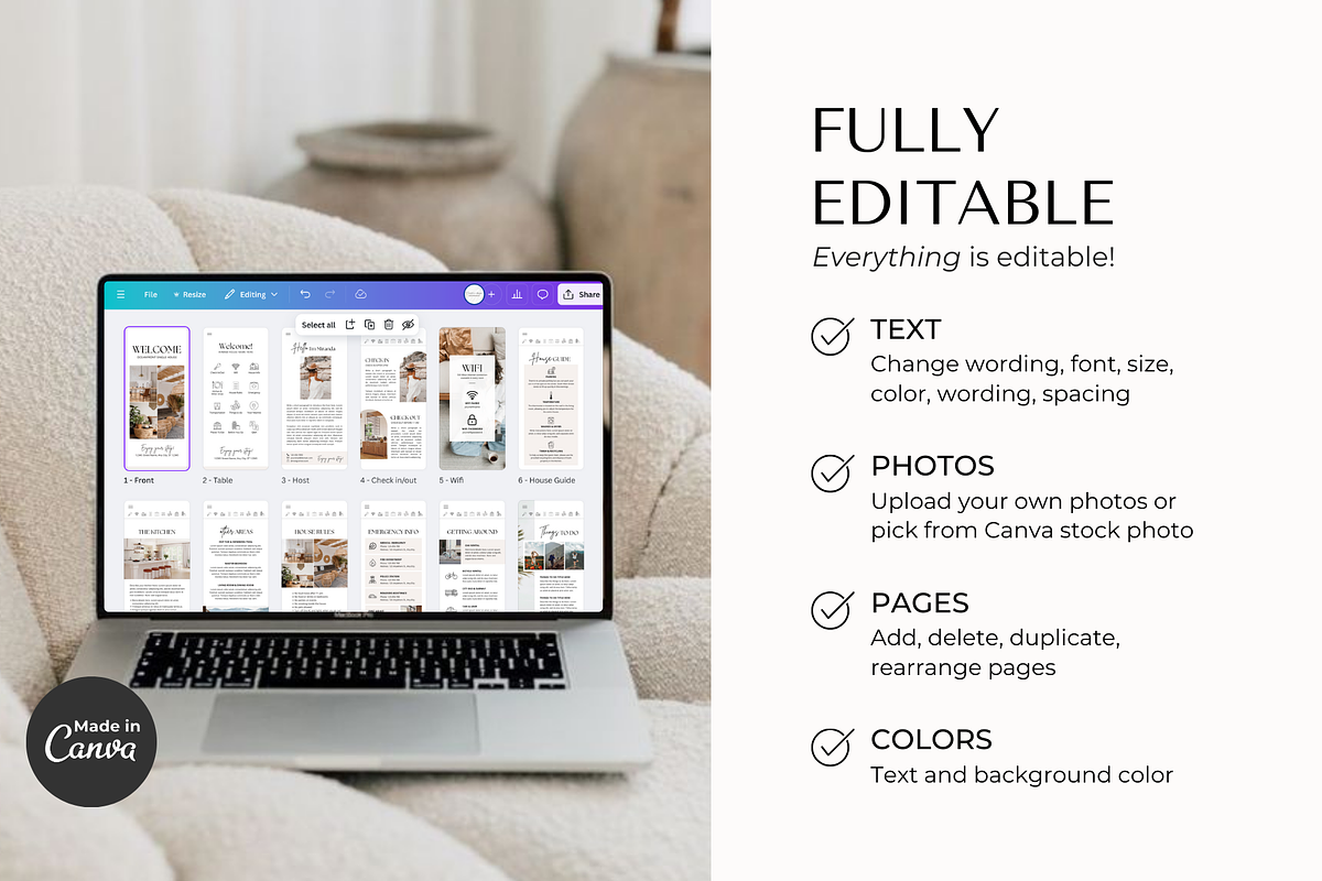 Digital Airbnb Welcome Book Template, a Brochure Template by ShopRShop (Photo 9 of 10)