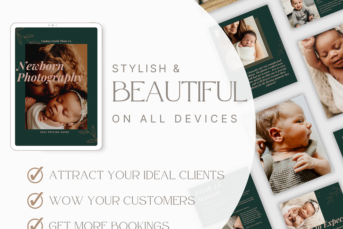 TEAL Newborn Photography Guide, a Magazine Template by Signature Edits (Photo 3 of 11)