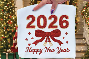 Knitted 2026 Happy New Year PNG, an Illustration by Black Bird Studio