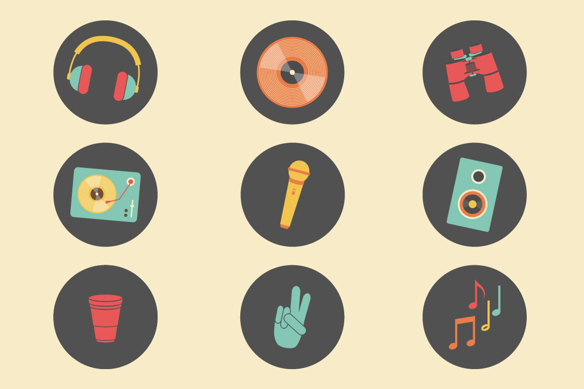 Things in Music Festivals-44 Vectors, an Illustration by Little Pixel Shop (Photo 2 of 5)