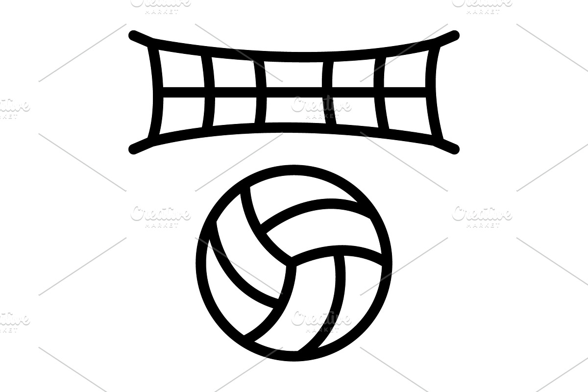 Volleyball black icon, an Outline Icon by Creative priyanka