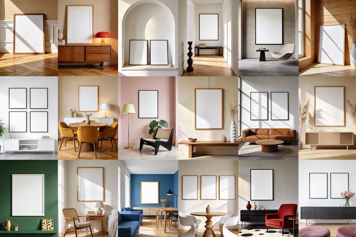 120 Frame Interior Mockup Prompts, an Arts & Entertainment Photo by Selenique Studio (Photo 5 of 7)