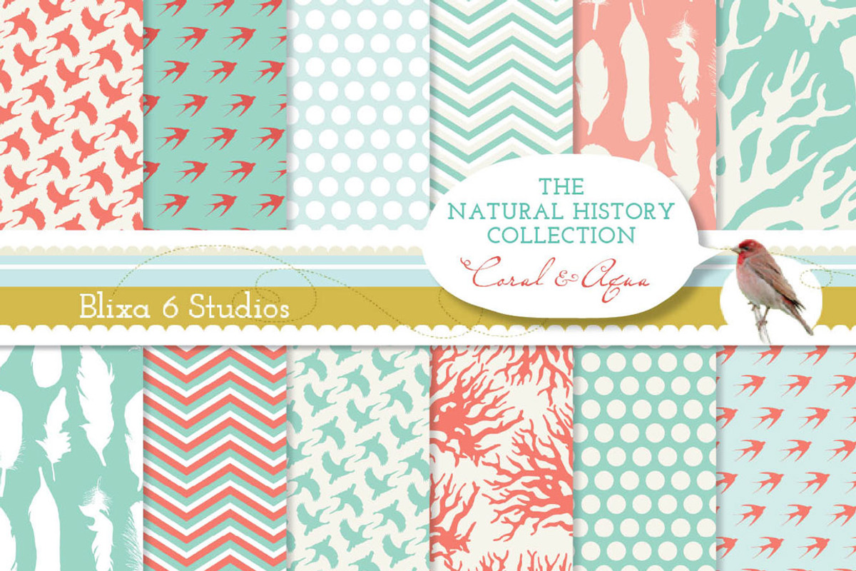 Natural History Coral 12 Pages, a Pattern Graphic by Blixa 6 Studios