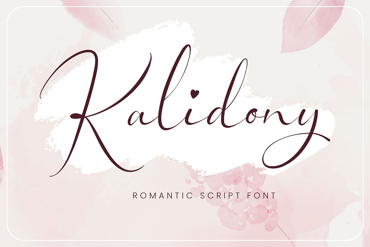 Kalidony - Lovely Font, a Script Font by Arterfak Project (Photo 1 of 14)