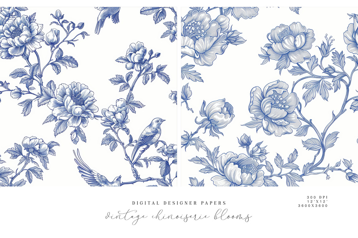 Chinoiserie Seamless Pattern Set, a Pattern Graphic by Patishop Art (Photo 2 of 9)