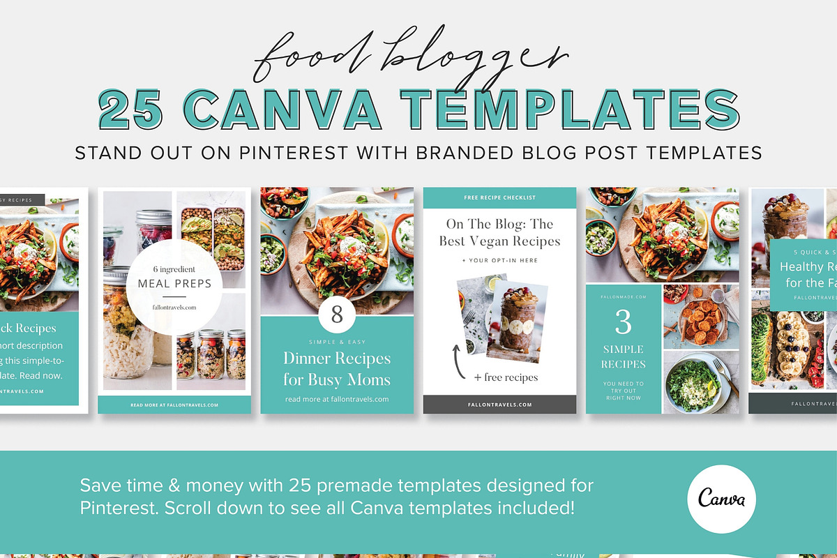 25 Food Blogger Pinterest Templates, a Social Media Template by Fallon Gerst (Photo 2 of 4)