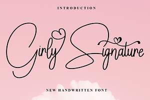 Girly Signature, a Font by FreshTypeINK