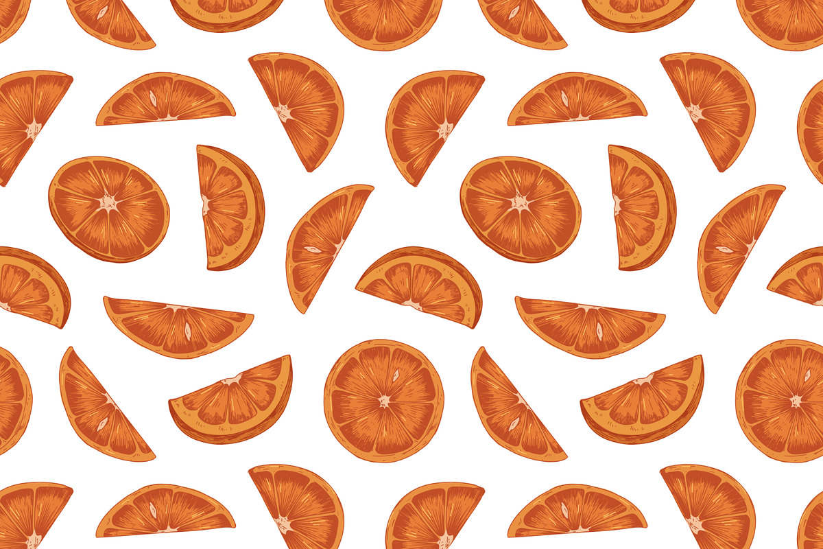 Orange fruit seamless patterns, a Pattern Graphic by Good Studio (Photo 2 of 6)