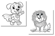 Funny dogs coloring book for kids, an Animal Illustration by Sourcedigi (Thumbnail 3 of 3)