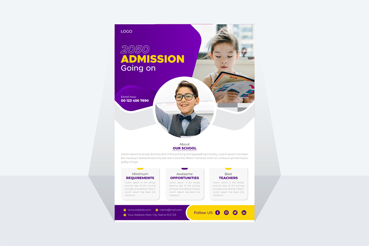 Admission Flyer Design, a Flyer Template by MxVect Stock (Photo 2 of 3)