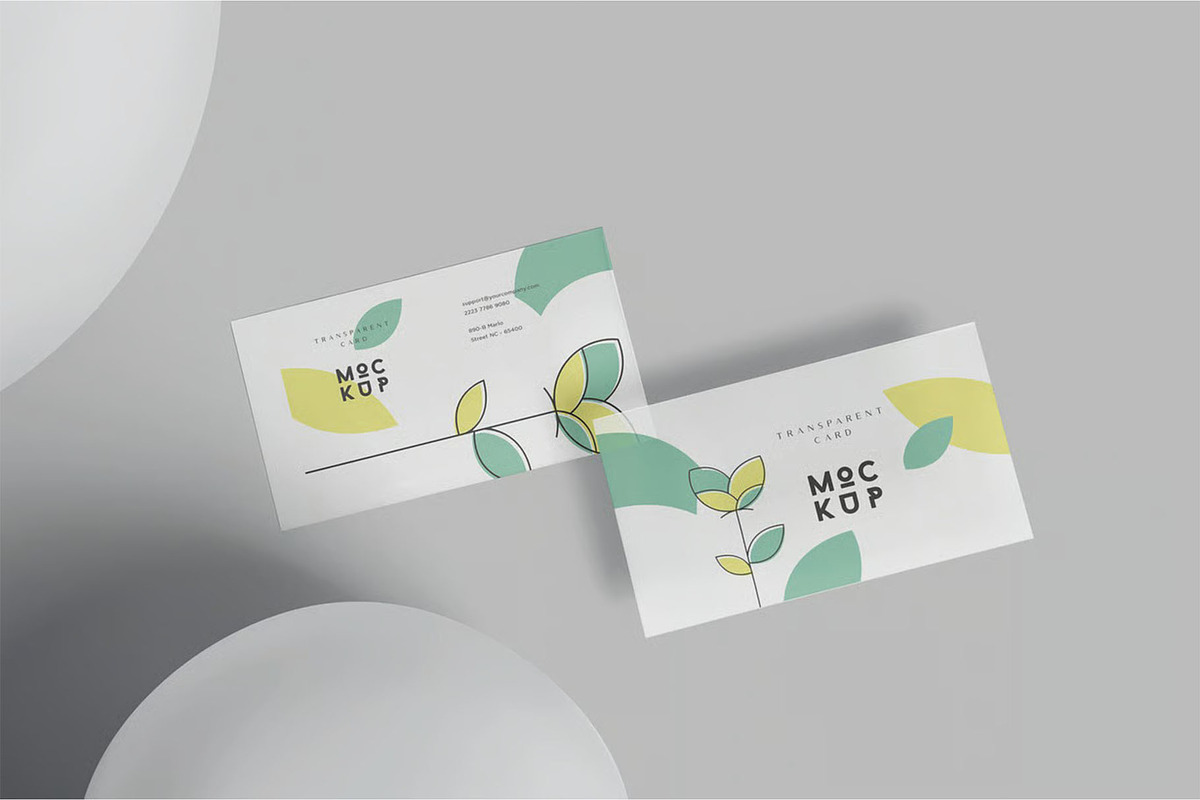 Transparent Business Card Mockups, an Advertising Mockup by megostudi0 (Photo 5 of 7)